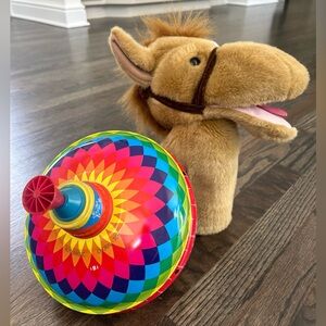 RAINBOW HUMMING TOP LBZ Automatic Choral Top Spinning Humming TOY & HORSE PUPPET